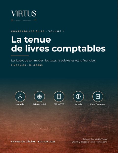 Couverture du cahier de l'élève, Volume 1&nbsp;: La tenue de livres comptables