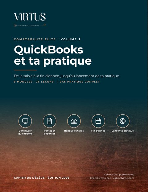 Couverture du cahier de l'élève, Volume 2&nbsp;: QuickBooks et ta pratique