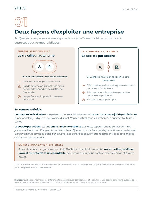 Page « Deux façons d'exploiter une entreprise »