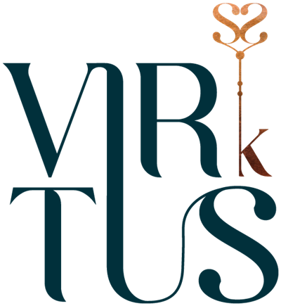 Logo du Cabinet Virtus : les lettres VIRTUS et une clé cuivrée